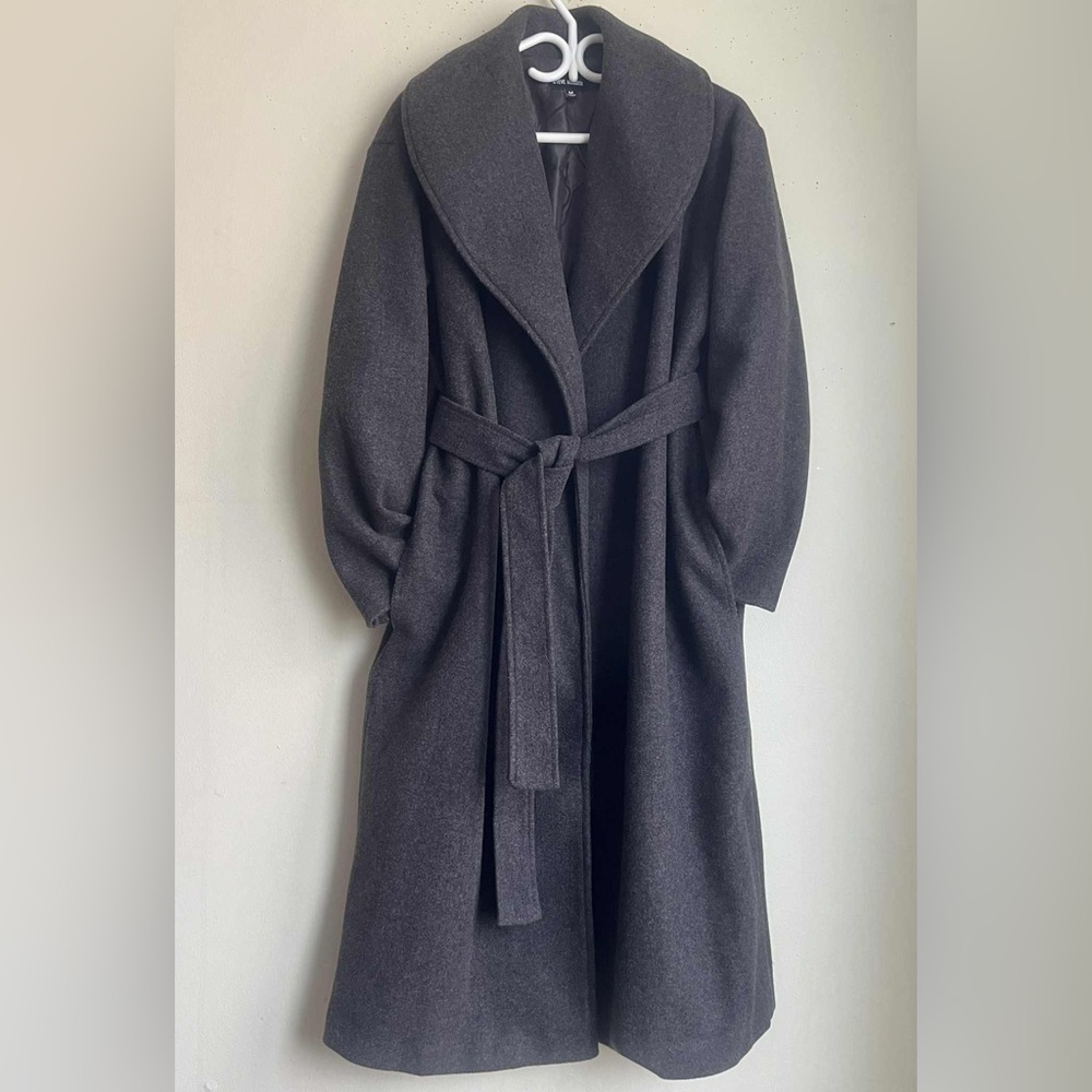 Steve Madden Dark Gray Belted Coat